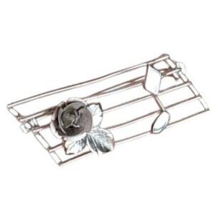 Vintage Bond Boyd Sterling Silver Musical Note Musician Rose Brooch Pin